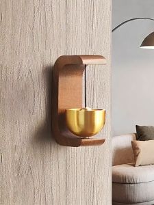 5Pcs Retro Magnet Suction Mounted Wood Doorbell Self-adhesive Doorbell Brass Creative Door Bells