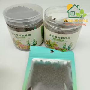 Túi 100g - phân bón tan chậm hữu cơ dành các loại cây mọng nước giúp cây tăng màu căng bóng dầy lá ngừa thối rụng lá.
