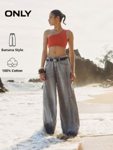ONLY | Casual Summer Metal Buckle Decoration Denim Pants