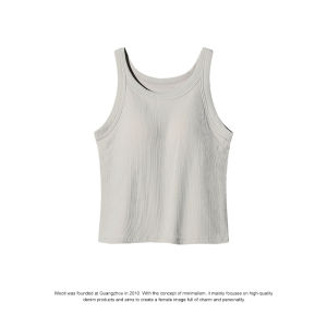 Mooti|Sleeveless Short Crop Top with Built-in Bra