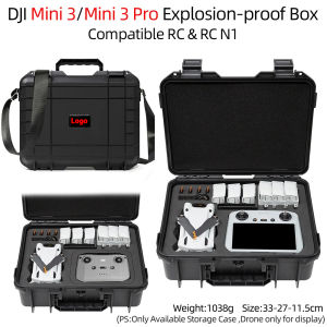 For DJI Mini 3/3Pro Case with Shoulder Strap Mini3 Pro Explosion Proof CaseHard Shell Mini 3 Pro Bag Portable Waterproof Box