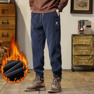 ROMON | Romon Mens Fleece Lined Loose Fit Winter Trousers Trendy Sweatpants Chino Style Long Pants Casual Sporty Cuffed Leggings