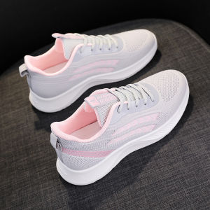 Womens Sport Shoes Running Lightweight Breathable Cross-Band Low-Heel Flat Bottom Rubber Outsole round Toe Casual Shoes