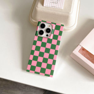 Original Square Chessboard Pattern Phone Case for Apple iPhone 15 pro Max 13 Trendy 16 Couples Anti-Collision Protection