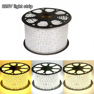 5M 10M 15M 20M  2835 Hàng đôi Led 220V Siêu sáng+1 Nguồn điện miễn phí Dây Led không thấm nước Trang trí ngoài trời