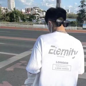 Áo Thun Nam Tay Ngắn Cotton Pha Trộn Dáng Rộng Dáng Rộng Phong Cách Mỹ Cổ Điển Thời Trang Mùa Hè Áo Thun Thường Ngày