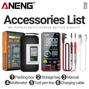 ANENG | Máy Đo Vạn Năng Kỹ Thuật Số Cảm Ứng Thông Minh ANENG 615 Màn Hình Lớn Sạc Lại Được Đo Điện Áp AC/DC Dòng Điện Tụ Điện Điện Trở Dụng Cụ Đo Lường