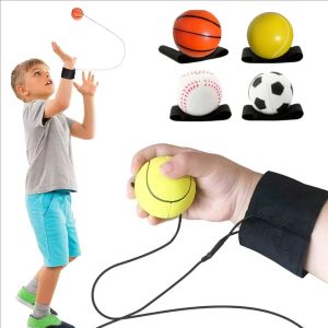 Sports Ball Wristband Set Basketball Baseball Football on Elastic String - Perfect for Boys Outdoor Play Pet Dog Toys