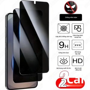 2 Miếng Dán Bảo Vệ Màn Hình Chống Gián Điệp Cho Samsung Galaxy S20/S21/S23/S24 A51/A52/A53/A54/A55/A56/A57 Kính Cường Lực Bảo Mật Phim Chống Vân Tay Chống Trầy Xước