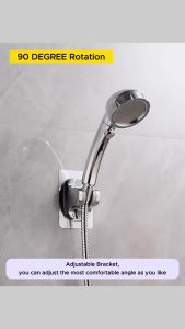 HL MALL Self-Adhesive (Non Drill) ABS SHOWER HEAD HOLDER Adjustable for Bathroom Accessories SILVER (Q880) / BLACK (Q879)