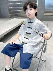 BOBOELEPHANT | Boys Traditional Chinese Hanfu Set Summer