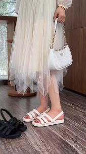 LURAD Sandal Cewek Flat Sandal Wanita Sandal Casual Look Street Wear Slippers Sandal Beige Hitam Anti Slip WL2462