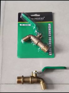 KRAN AIR TEMBOK / KRAN BAK AIR / KRAN TEMBOK KUNINGAN 1/2 INCH