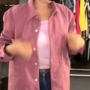 Atasan Oversize 113-94 Kemeja Bahan Corduroy Oversize Realpic Dua Saku Depan LD 114 PJG 69 CM