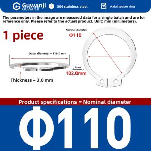 304 Stainless Steel Axial Wrench C-Clip Elastic Ring Bearing Retainer Card Spring Clamp Pad External Card for Hardware Tools
