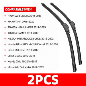 PINMOAP 2PCS Car Wiper Is Suitable For HYUNDAI SONATA KIA OPTIMA TOYOTA HIGHLANDER NISSAN MURANO Honda HR-V Civic 10 Lexus GS350