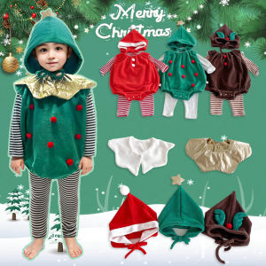 Newborn Baby Boy Girl Christmas Costumes Jumpsuit Romper with Hat Infant Outfits Set