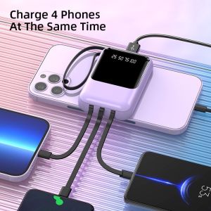 15w Cute Mini Power bank 100000mAh fast charging powerbank fast charging type c LED Display for iphone Samsung Huawei power bank original tahan lama cute power bank ，50000mAh/100000mAh powerbank