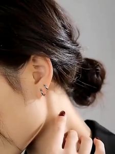 Wanita/Pria anting titanium Stainless Steel Kecil korea Anting-Anting Lingkaran Tindik