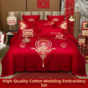 NAIYOUCHENG | Wedding Celebratory Bed Set 4 Pieces 100% Cotton