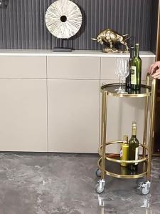 Circular Stainless Steel Hotel Service Cart