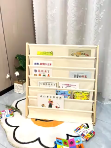 Kids Bookshelf Solid Wood Childrens Floor Bookcase 6-layer Simple Book Organizer Book Storage Shelf