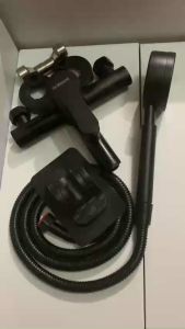 Bộ củ sen tắm nóng lạnh inox mạ đen cao cấp kèm bộ vòi hoa sen inox tăng áp kết hợp đế cài dán tiện dụng SNL907-VHS15