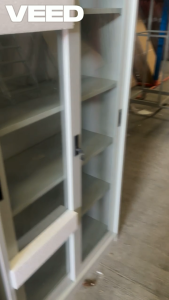 Sliding glass doors steel storage cabinet(FREE Assemble 185*90*40cm)