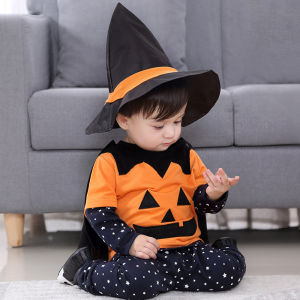 Halloween Boys Costume Pumpkin Outfit Performance Set Baby Toddler Boys Outfit Cartoonish Boys Clothing Baby Clothes