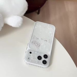Sanrio | Luxury Laser Shell Pattern Wink Hello Kitty Case For iphone 17 16 15 Pro Max Anti Drop Shockproof Protect Cute Cover For Girl