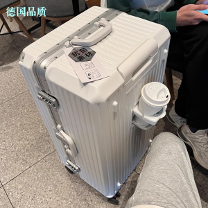 Large Capacity Aluminum Frame Luggage Multi-Function Pull Rod 30 Inch Leather Suitcase Universal Wheel New Travel Bag