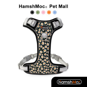 HamshMoc No Pull Pet Harness Adjustable Dog Harness Reflective with Quick Release Buckle Lightweight Soft for Medium Large Dog