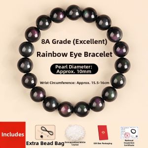 JIZHAOTANG | Natural Rainbow Eye Obsidian Charm Bracelet