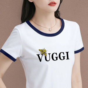 100 Cotton White Short Sleeve T-Shirt Female 2023 Summer Loose Versatile Casual Slim-Fit T-shirt Top Ins Tide