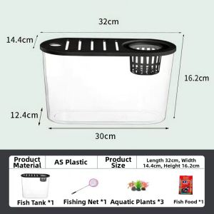 KUOTING | Clear Desktop Aquarium Creative Fish Tank With Lid