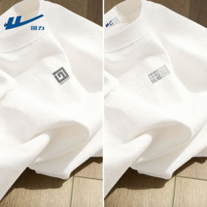 Loose Fit Pure Cotton Short Sleeve T-Shirt Mens Summer Casual Green Top Breathable round Neck Tee Sweat Absorbent Streetwear