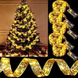 【COD&Local】Christmas Ribbon Lights Battery Operated Fairy LED String Lights for Party Decoration