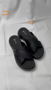 STEPZY Women Sandal Cross Fit 5CM HEIGHT SUPPORT Kasut Perempuan 拖鞋女 L25-703 (Black Beige)