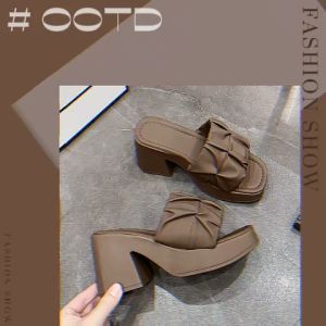 LHSunday งานปัง รองเท้าสไตล์เกาหลีส้นสูง 4 สี แมทช์ชุด - มีติดบ้านถือ เอาท์ไม่ไหวอะค้าบ 2