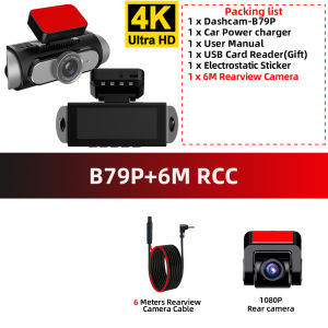 4K Dash Cam Driving Recorder Front and Rear Internal 4 Channel HD 4K 3*1080P Wi-Fi GPS Car Camera Night Vision 24H Parking Mode