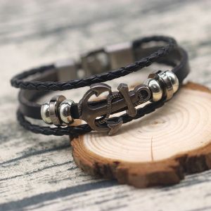 Pirate Style Alloy Anchor Bracelet Cool Anchor bracelet for Men Punk Jewelry Handmade Sailor Accessory Giving gifts during