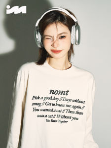 Nomt สไตล์อเมริกัน ระบายอากาศได้ดี คอกลมพิมพ์ลาย หลวม ลำลอง เสื้อยืดแขนยาวสําหรับผู้ชายและผู้หญิง ฤดูใบไม้ผลิ ฤดูร้อน ฤดูใบไม้ร่วง