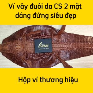 [FREE SHIP] Ví Cá Sấu Dáng Đứng 2 Mặt Sang Trọng. Da Cá Sấu Thật 100%