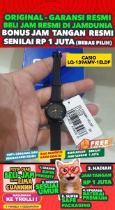 CASIO - CASIO LQ-139AMV-1ELDF - Tali karet - WOMEN - Hitam - Strap Rubber - Jam dunia JD18ST # Jam Tangan Wanita Cewek Anti Air Digital Analog + CASIO LQ 139AMV 1E LQ-139AMV 139 AMV LQ139 LQ-139 LQ139AMV LQ-139AMV-1E $ WR0 STR KC7 HT7