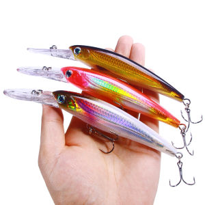 Hengjia 17cm 30g Lặn Sâu Minnow Dụ Wobbler Mồi Cứng Crankbait Cho Cá Bass Pike Cá Rô Đại Dương Sông Câu Cá