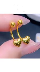 for "OYJR ต่างหูสแตนเลสแท้ ต่างหูหัวใจแฟชั่นเรียบๆสำหรับผู้หญิง