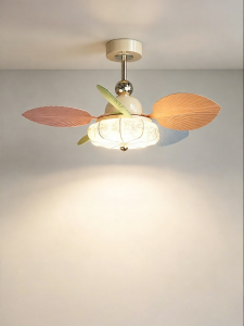 HUANGJIANG | Dopamine Colors Macaron Style Childrens Room Ceiling Fan Light