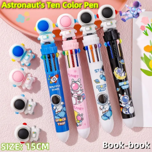 10 In 1 Cute Multifunctional Ballpoint Pen Cartoon Ten-colors Spaceman School Student Supplies Stationery