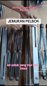 PELBOK PREMIUM JEMURAN BAJU PAKAIAN DINDING LIPAT STAINLESS STEEL RAK JEMURAN 3 GALANG