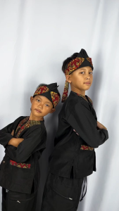 Setelan Koko Batik Tradisional Walaziz dengan Kuitan Kujang - Baju Adat Anak Perak Motif Etnik
